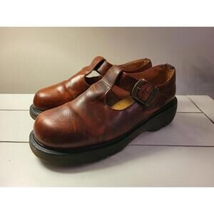 Made in England Dr Martens Burgandy T-strap mary janes vtg shoes